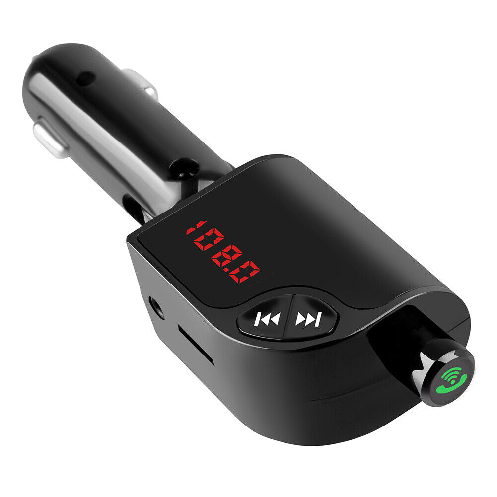 Dual USB Port Car Charger Bluetooth-compatible Handsfree Kit FM Transmitter