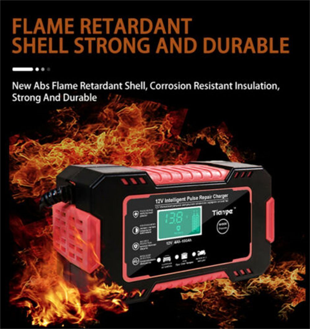 AGM/GEL Fast Charging Automatic Jump Starter Pulse Repair Car Battery Charger