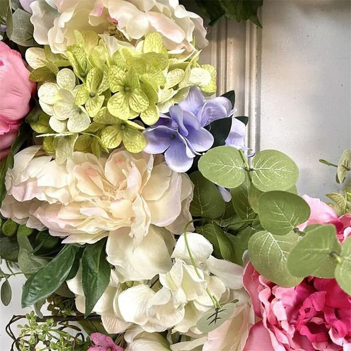 Rainbow Hydrangea Wreath Front Door Spring Rainbow Flowers Garland Home Decor