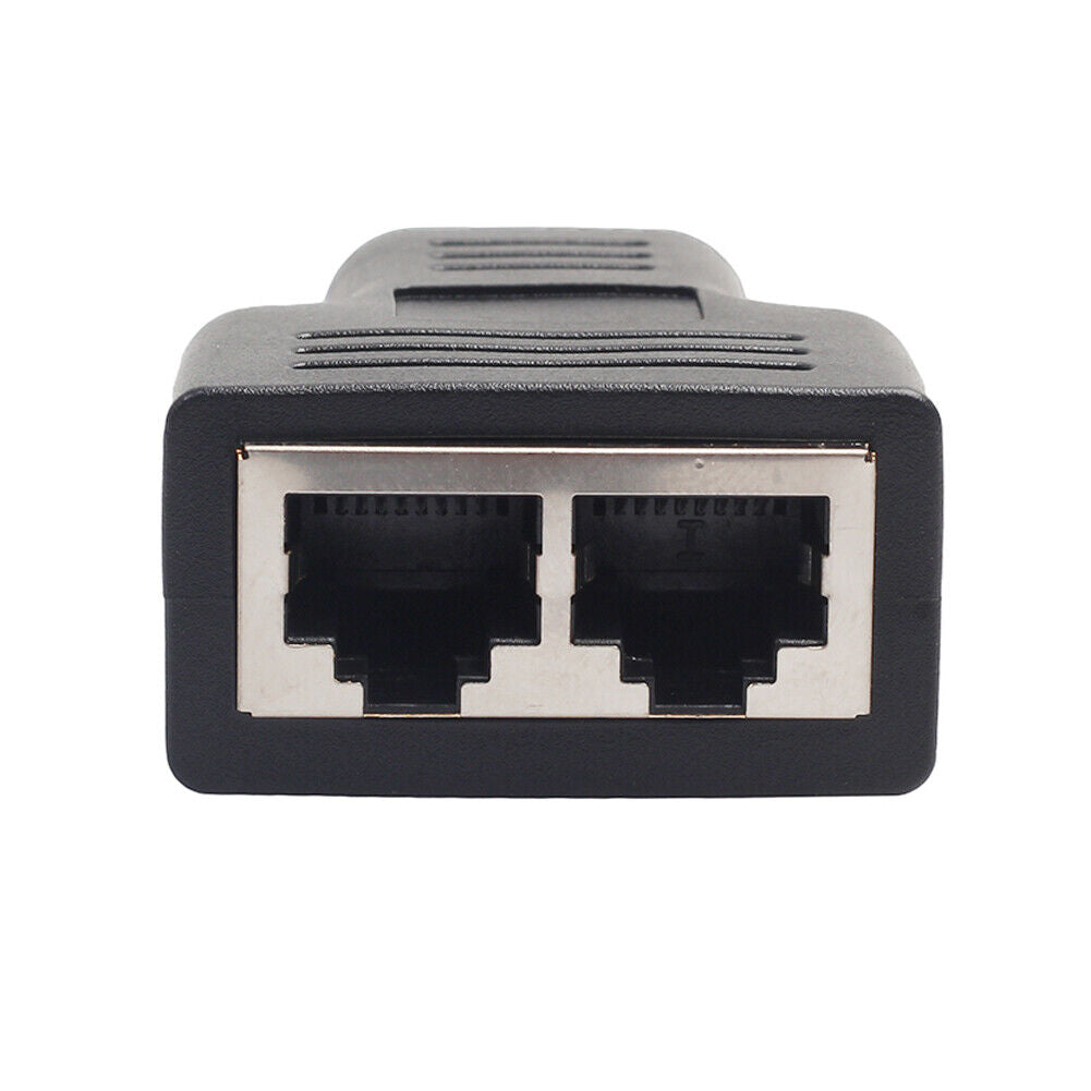 RJ45 Splitter Adapter 1 to 2 Dual Female Port CAT5/CAT 6 LAN Ethernet Sockt