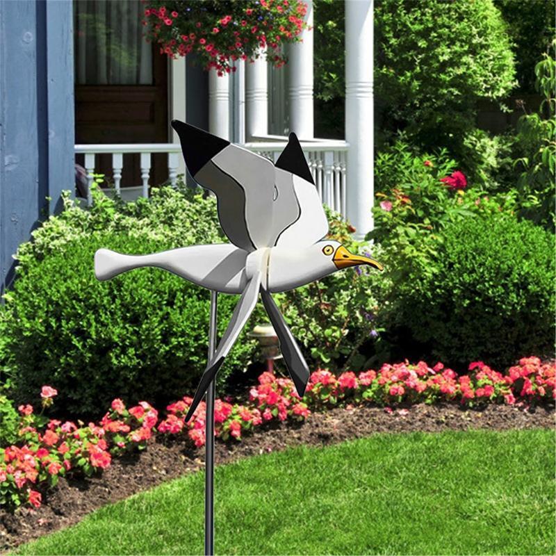 Asuka Series Seagulls Whirligig Windmill Garden Stake Flying Bird Wind Spinner