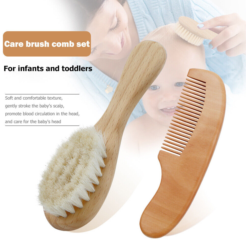 Wooden Shampoo Bath Wool Brush Soft Skin Care Cleaning Brush Baby Care Tool