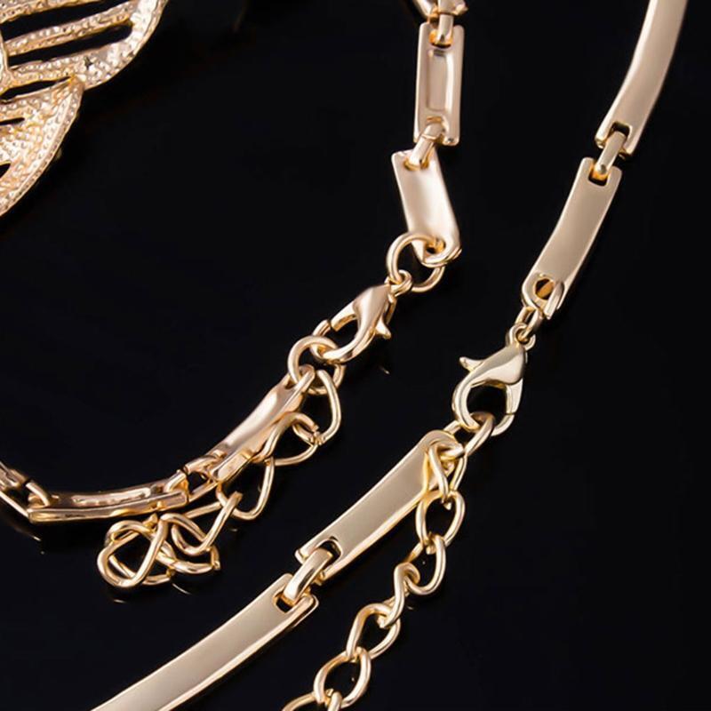Women Jewelry Set Rhinestone Decor Necklace Ring Bracelet Earrings Party Dress