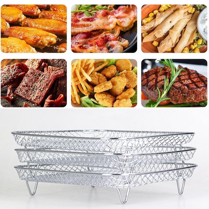 3-Layer Stackable Racks with Clamp Dehydrator Rack Air Fryer Accessories