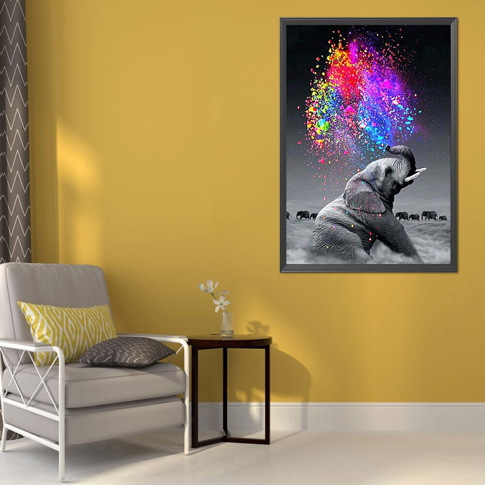 Spray Elephant Oil Paint By Numbers Kits Canvas Picture Wall Art DIY Craft