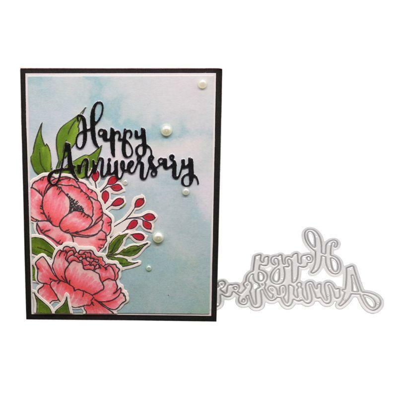 Happy Anniversary Metal Cutting Dies Stencil DIY Scrapbooking Album Paper Card