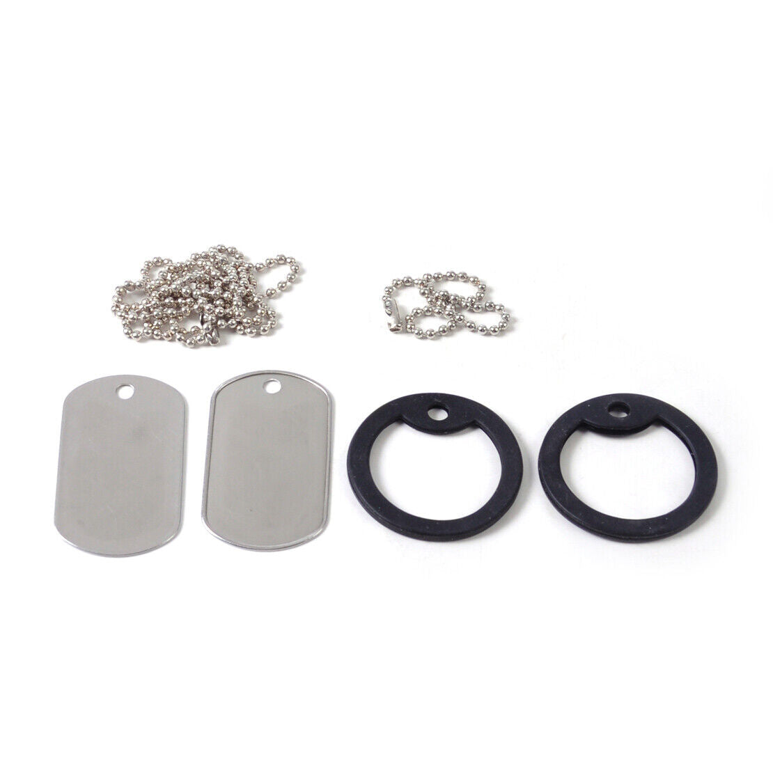 2x Military Army Blank Pendant Dog Tag Pet Puppy Cat ID Stainless Steel Chain Li