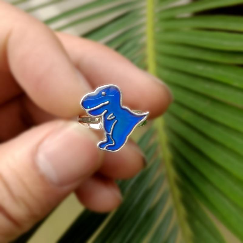 Fashion Thermochromic Ring Cute Cartoon Animal Tyrannosaurus Opening Adjustable