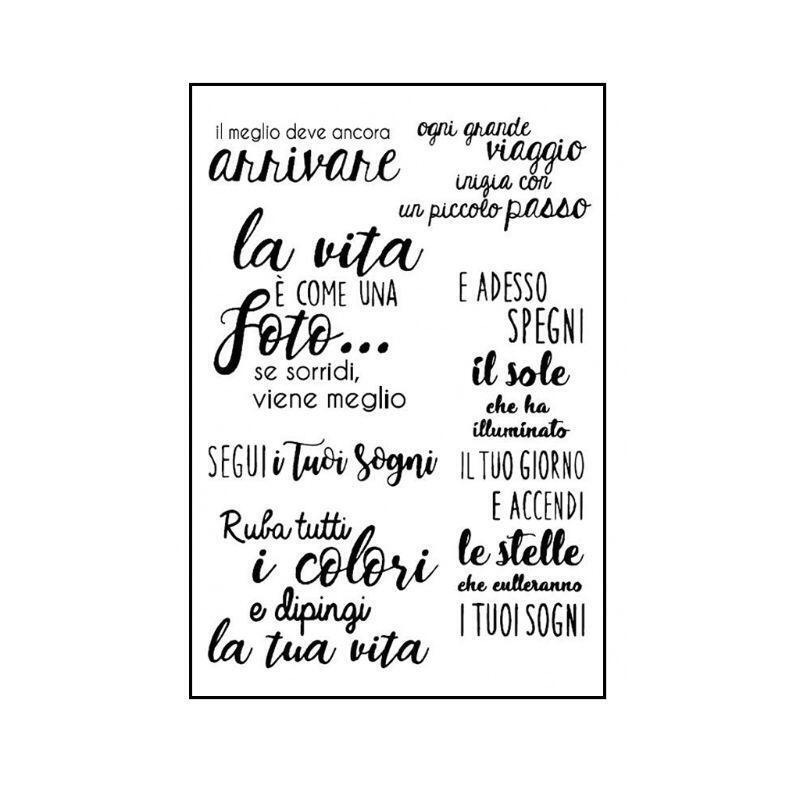 Italian Words Silicone Clear Stamp for DIY Journaling Planner Embellishments