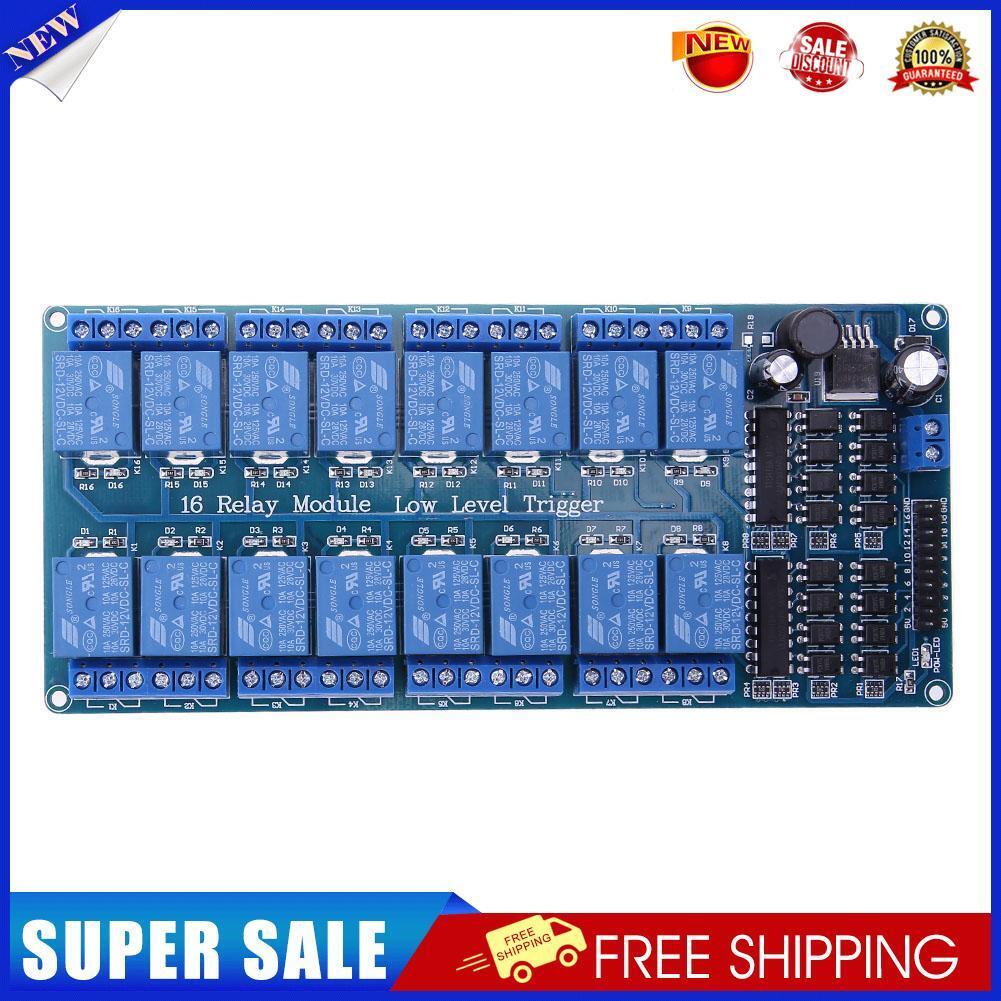 New 16-Channel 5V12V Relay Module Board For Arduino PIC AVR MCU DSP ARM PLC