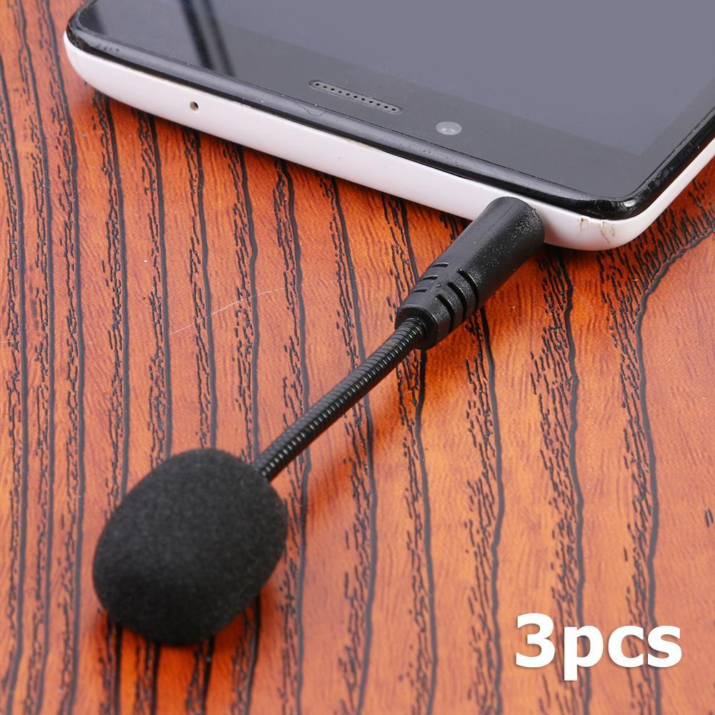 3pcs Mini 3.5mm Jack Flexible Capacitance Microphone Mic for Phone Laptop