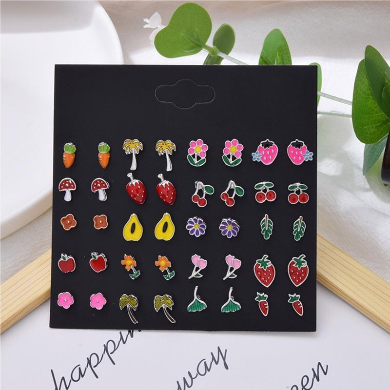 Flowers Daisy Strawberry Mushroom Carrot Cherry Various Earrings Stud Earrings