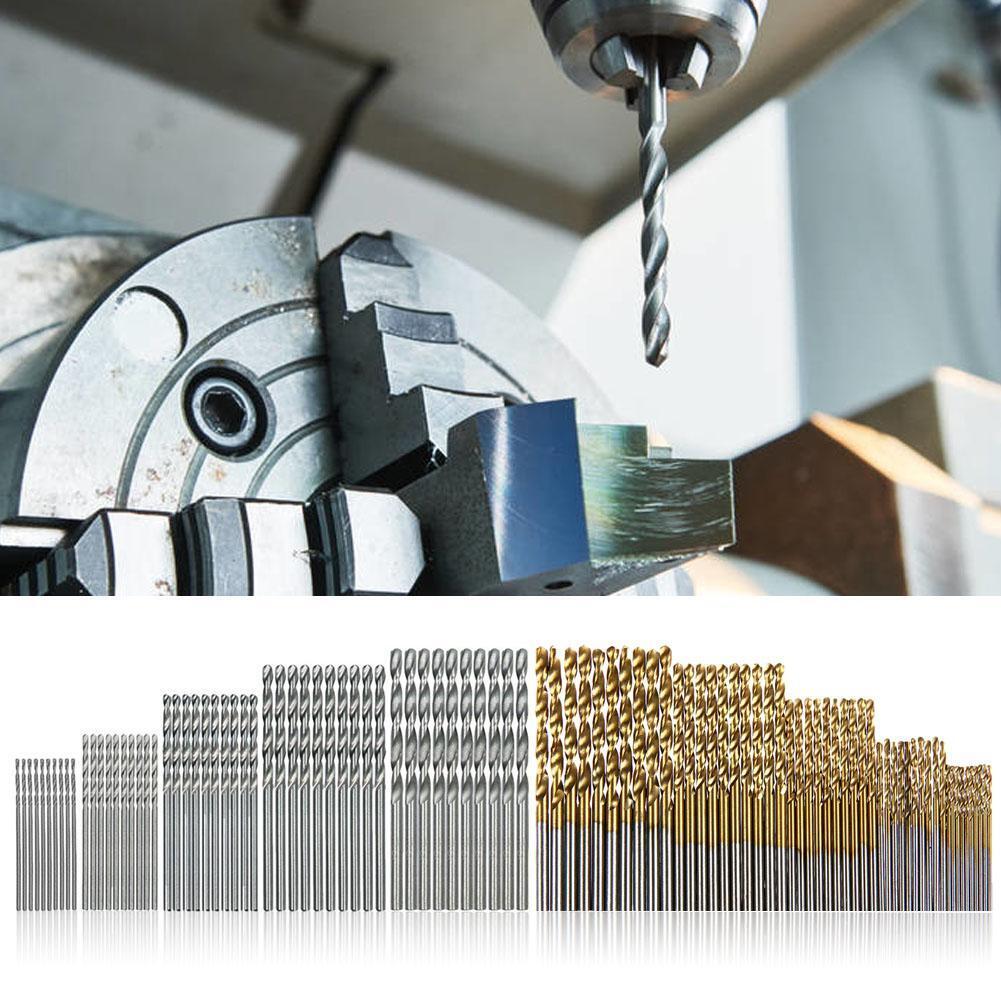 100pcs HSS Twist Drill Woodworking High Speed Steel Drill Bit Set Tools