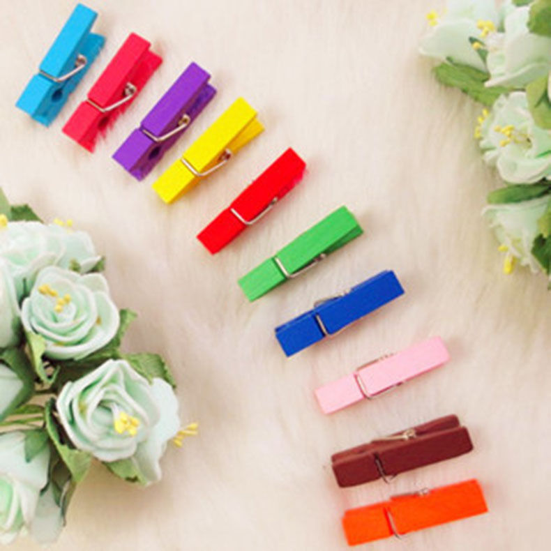 100X Mini Wood Clothespins Laundry Photo Paper Peg Clip Clothes Pins Art Craft