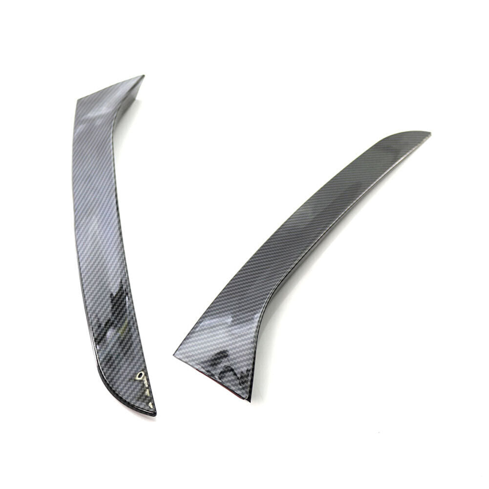 2pcs Rear Window Wing Trim Covers Carbon Patter Spoiler Canards Splitter
