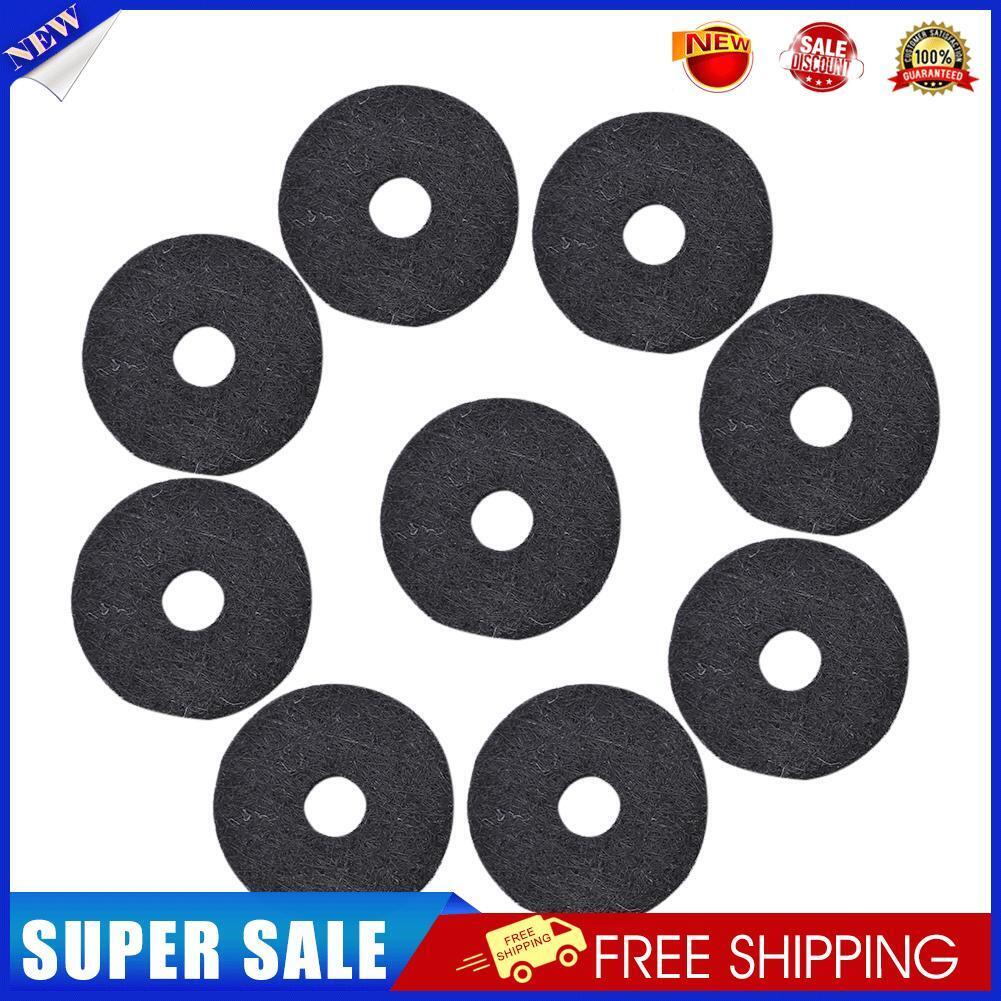 50pcs Guitar Strap Lock Felt Gasket Electric Guitar Belt Cushions (Black)