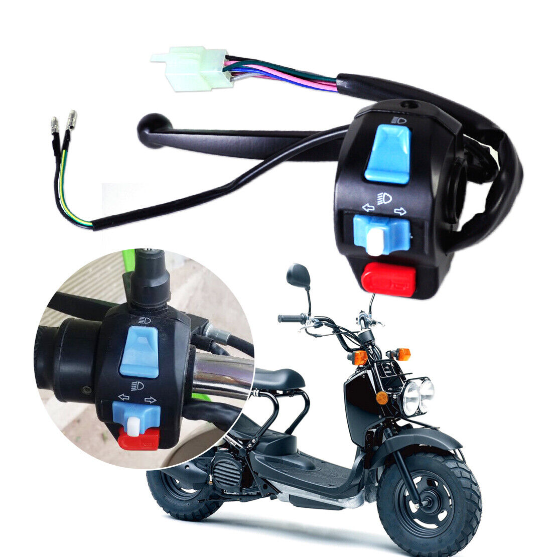 7/8" Left Handlebar Headlight Turn Signal Light Switch fr Motorcycle Scooter Li
