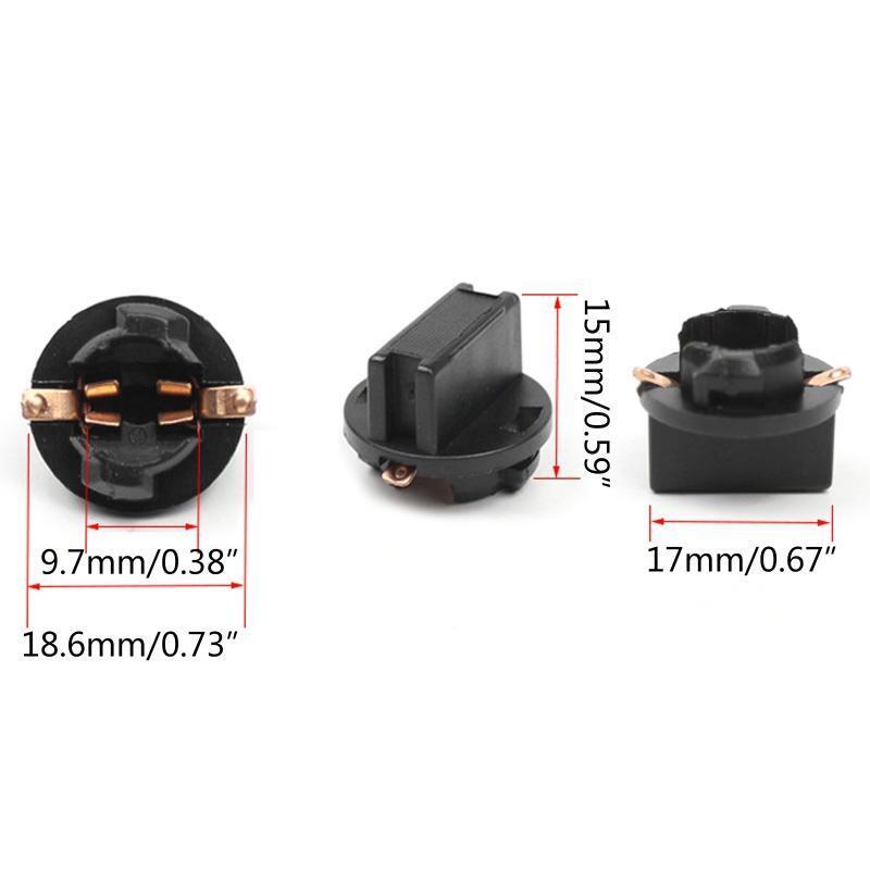 T10 Base Car Socket Twist Lock W5W Instrument Panel Cluster Plug Dash Light Bulb