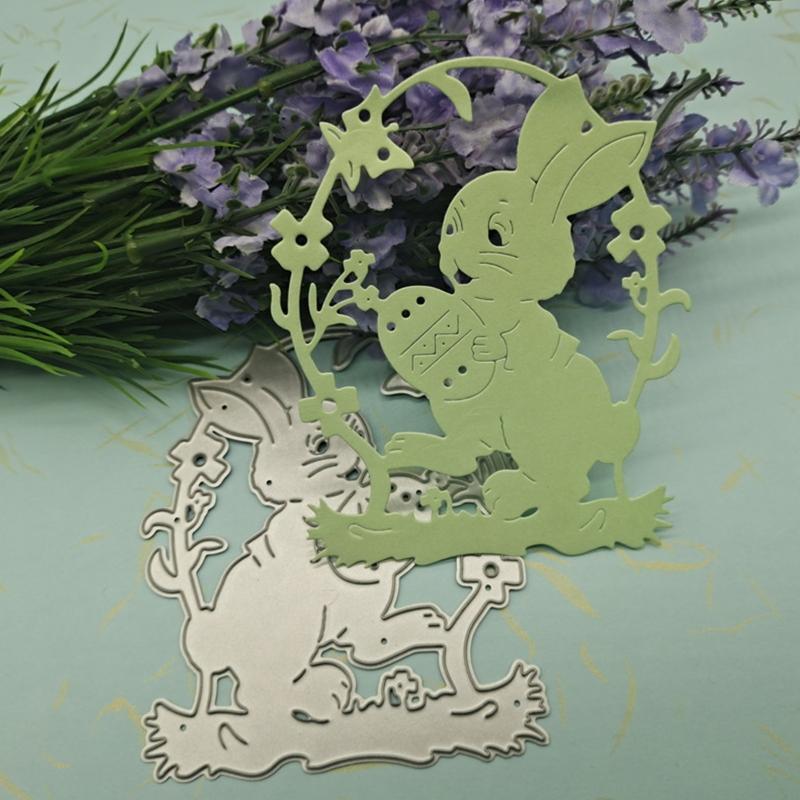 Easter Bunny Egg Wreath Metal Cutting Dies Stencil DIY Scrapbooking Album Paper