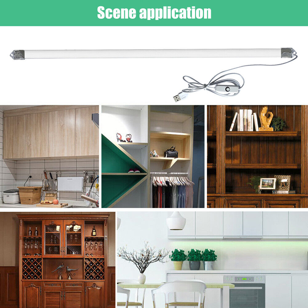 50cm LED Under Cabinet Night Light Bedroom Wardrobe Closet Lamp (B White)