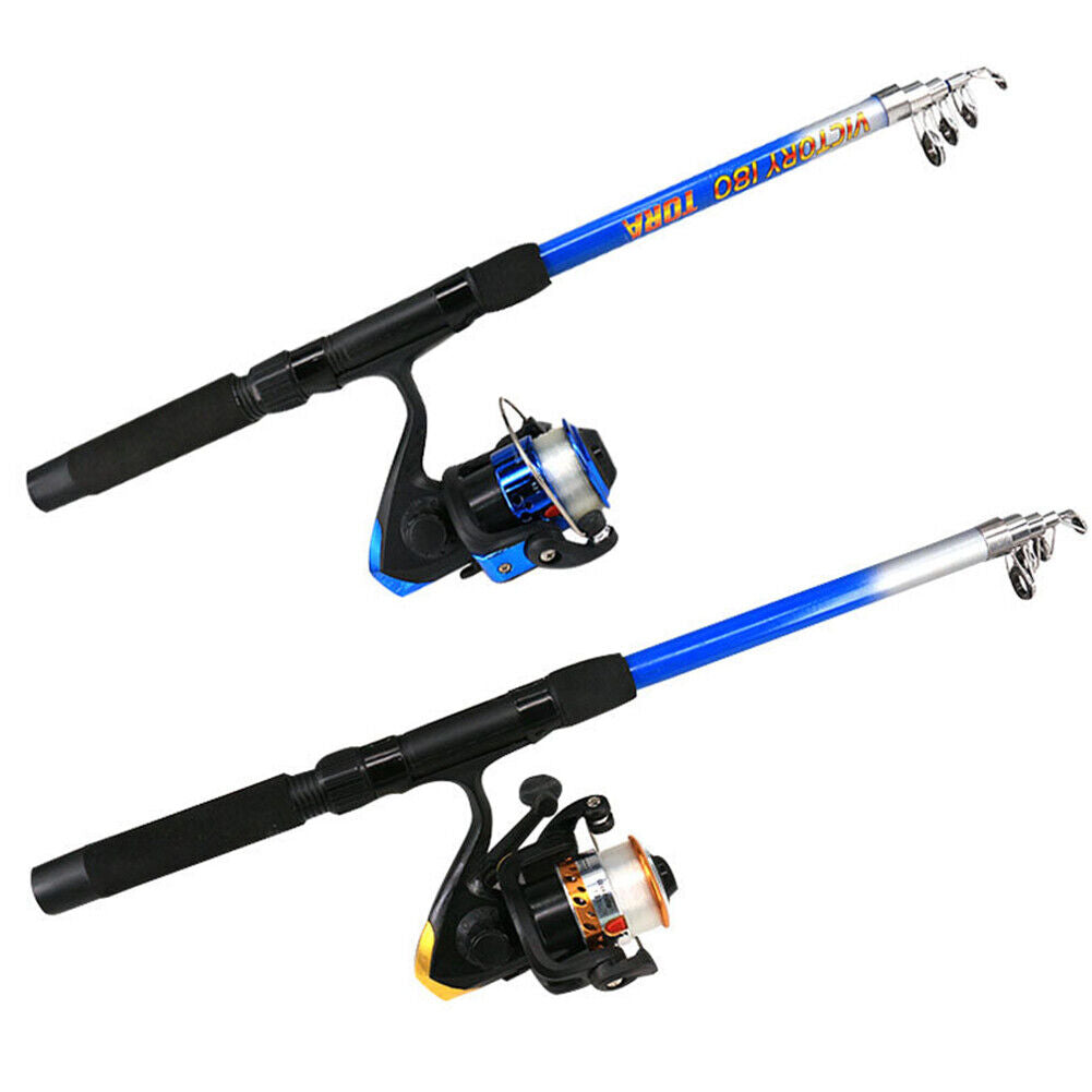 Spinning Fishing Rod Combo Portable Fishing Reel Tackle Pole Full Kits