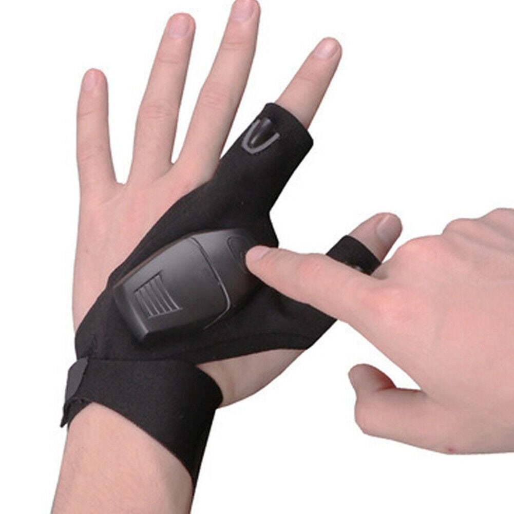 LED Night Light Fishing Gloves Flashlight Outdoor Cycling Camping Gloves