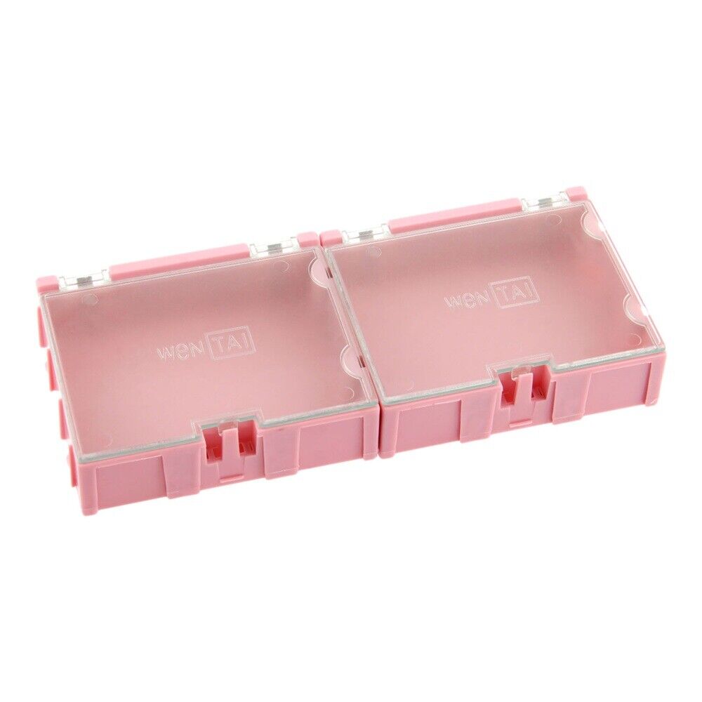 2pcs Pink Components Part Laboratory Storage Boxes Electronic SMT SMD Box Case