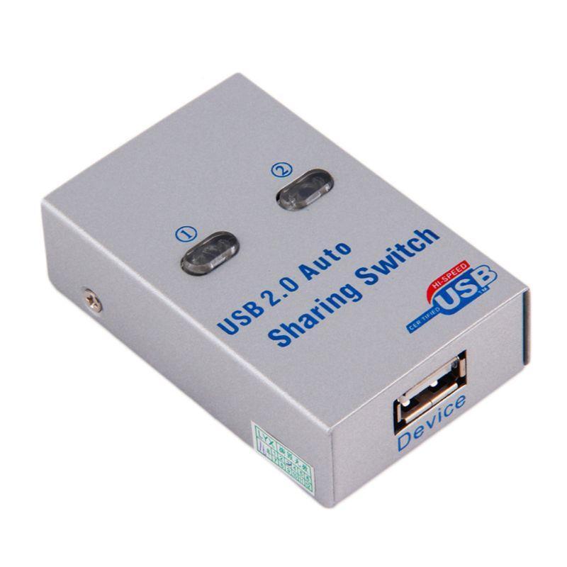 2 Ports USB 2.0 Auto Sharing Switch Hub Splitter Selector Switcher for Printer