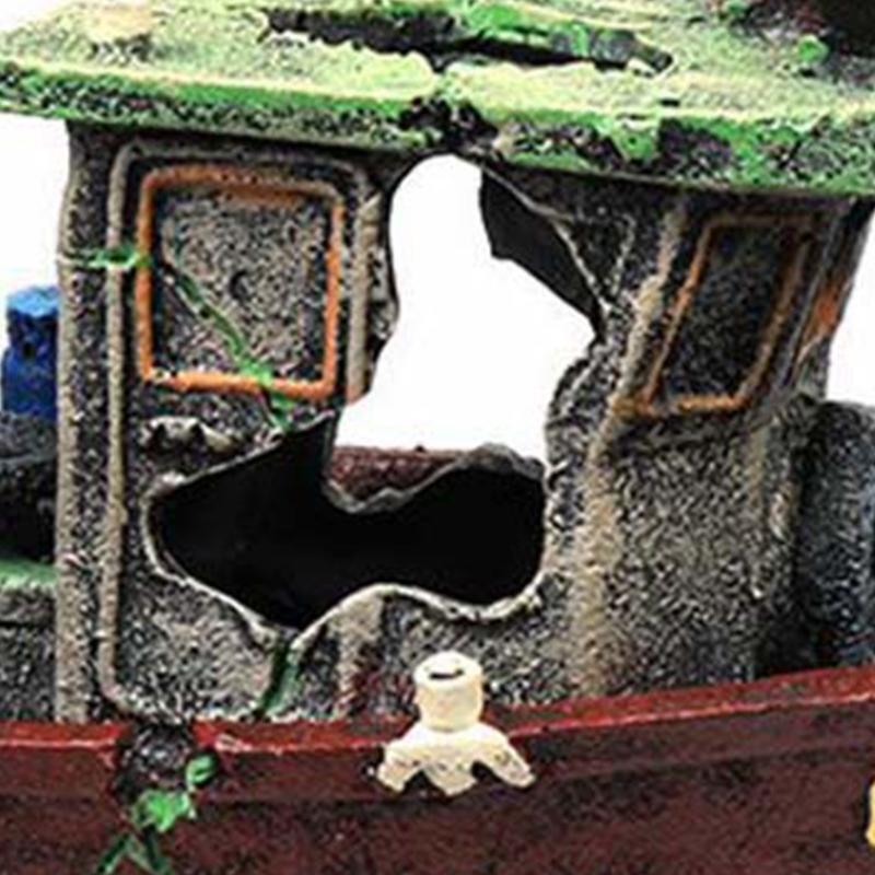 Fishing Boat Shipwreck Shelter Fish Tank Landscaping Ornament Simulation Crafts