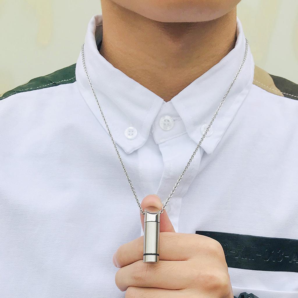 Mini Bottle Stainless Steel Pendant Memorial Ash Keepsake Cremation Necklace