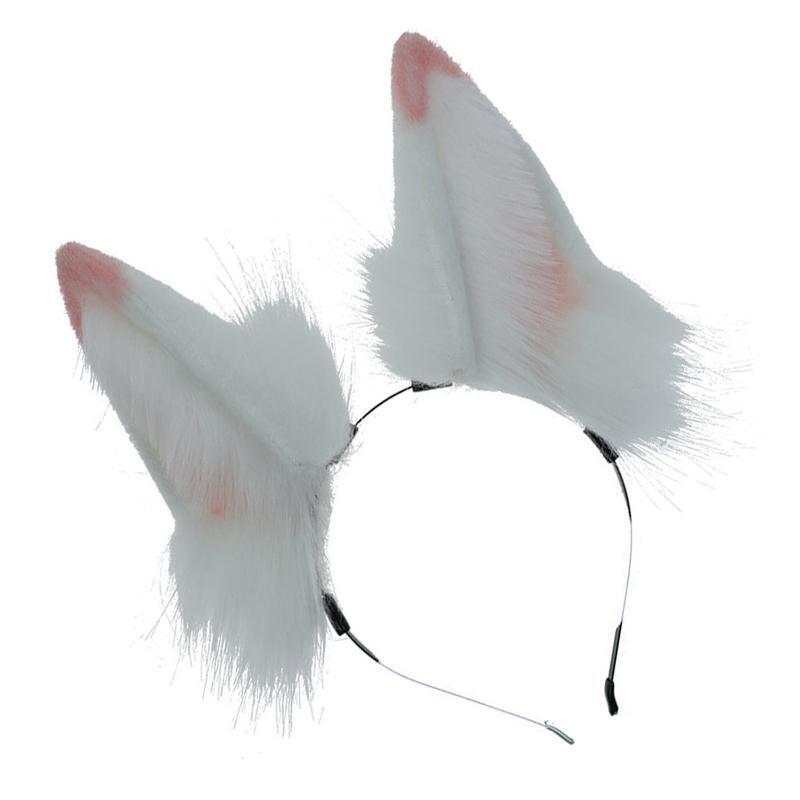 Faux Fur Wolf Ears Cat Ear Headband Hair Hoops Night Party Anime Lolita Hairband