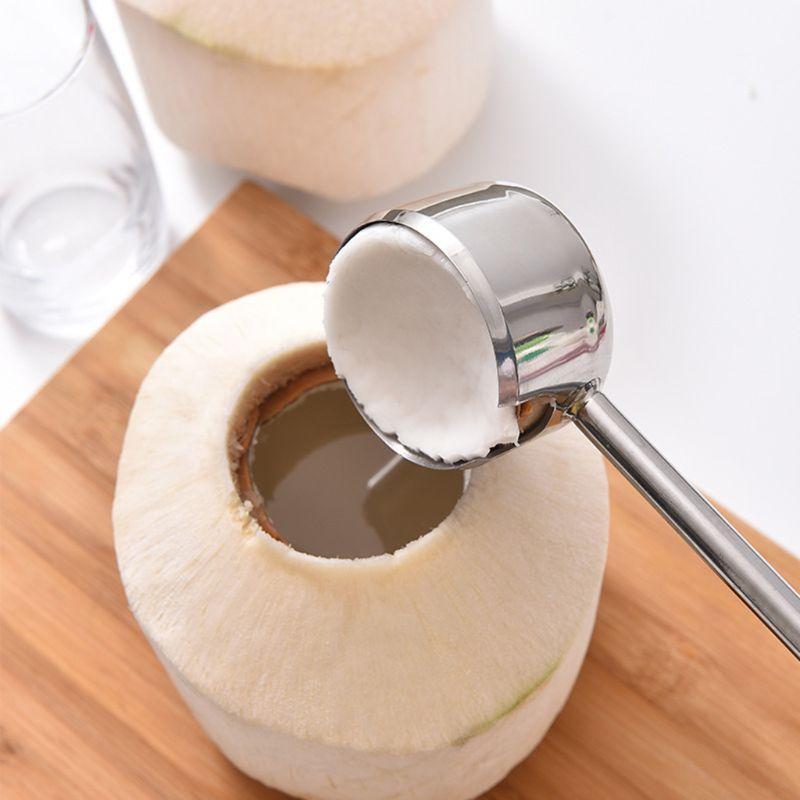 1Set Stainless Steel Shell Opener Rubber Hammer for Coconut Shell Opening Tool