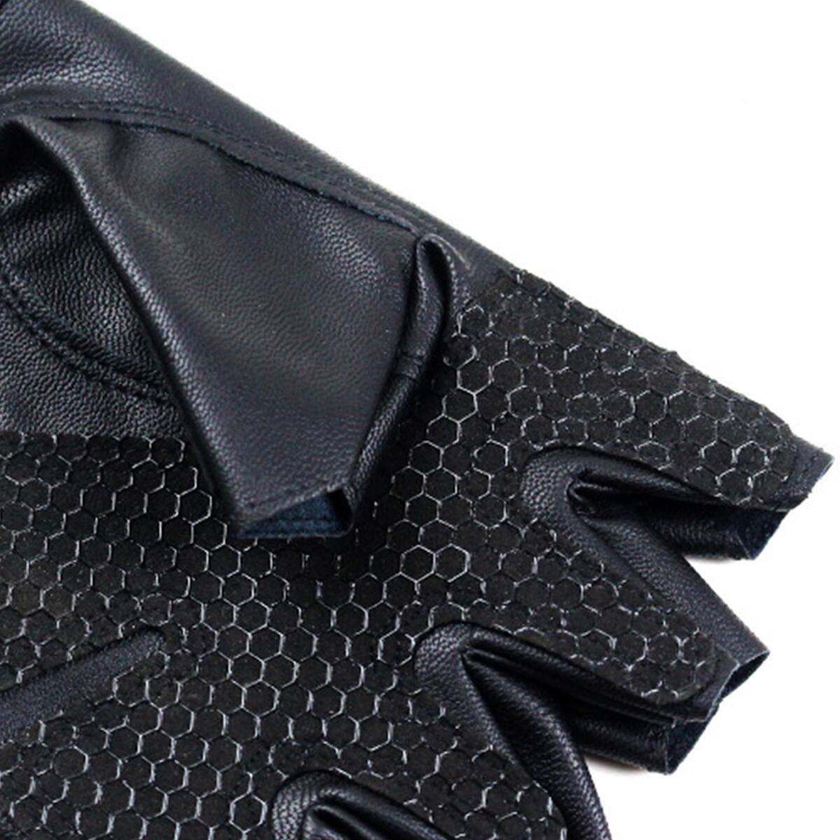 PU Leather Gloves Half Finger Gloves for Motorbike Climbing Running