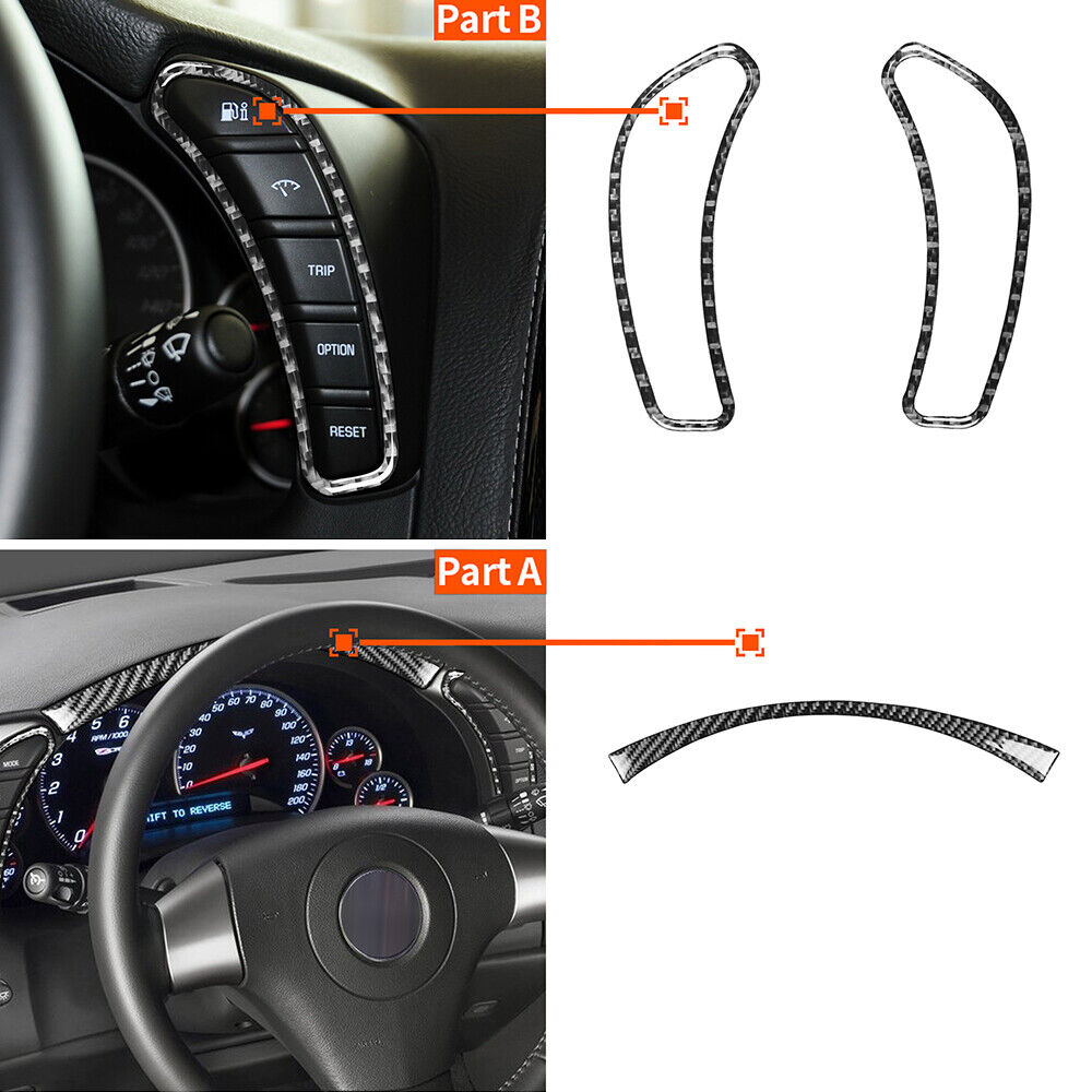 Real Carbon Fiber Dashboard Panel Cover Trim For 2005-2013 Chevrolet Corvette C6