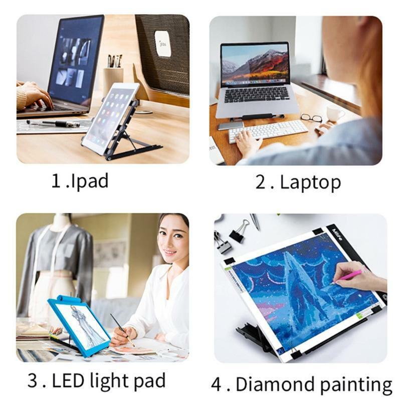 Tablet Copy Table Adjustable Height Anti-slip Hollow Design for Office Studio