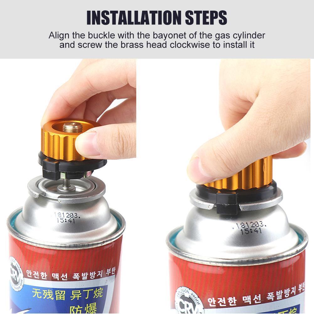 Outdoor Camping Split Type Stove Furnace Adaptor Auto-off Gas Tank Adapter