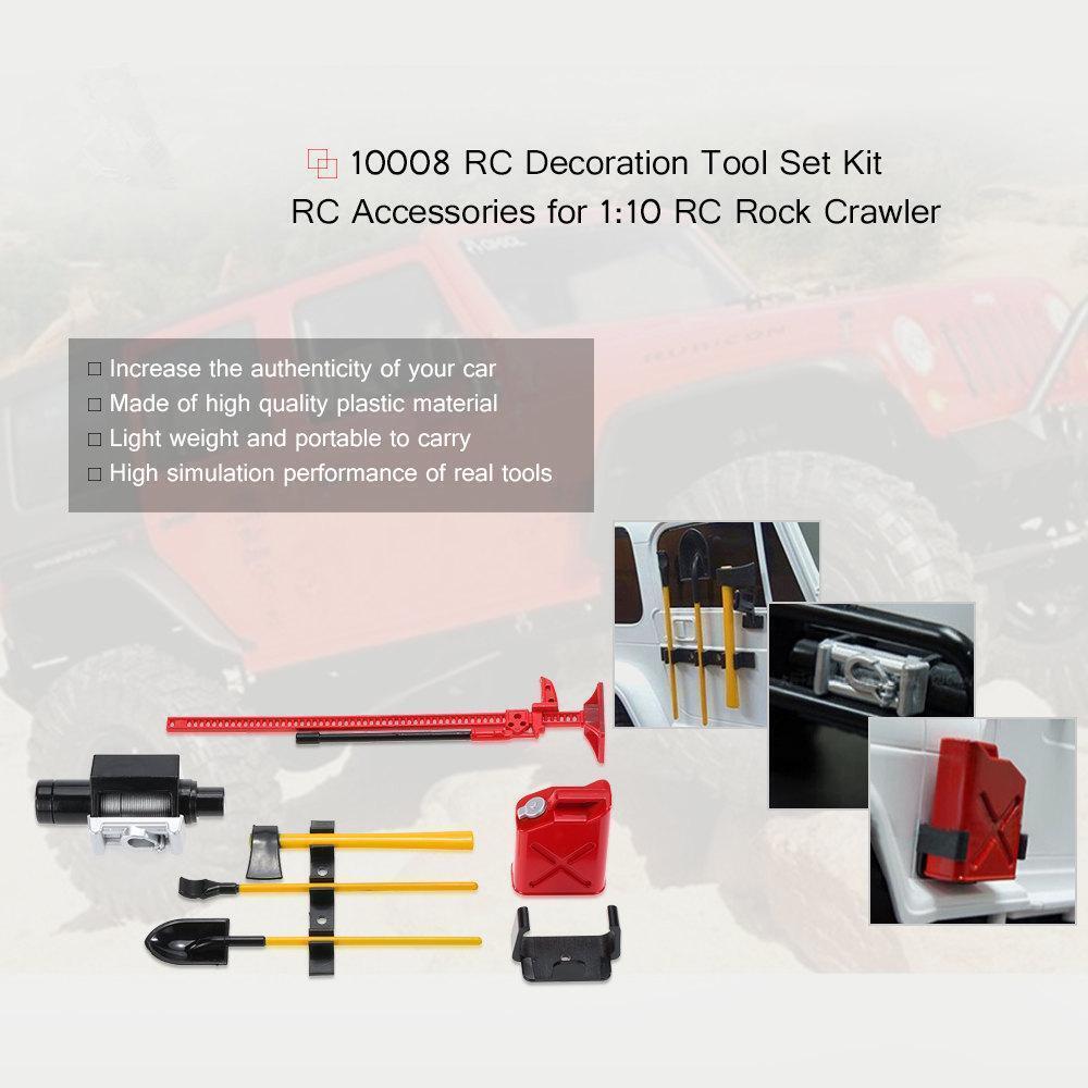 RC Tow Hook Trailer Chain Buckle Bracket w/ Oil Tank Axe for   D90 D110
