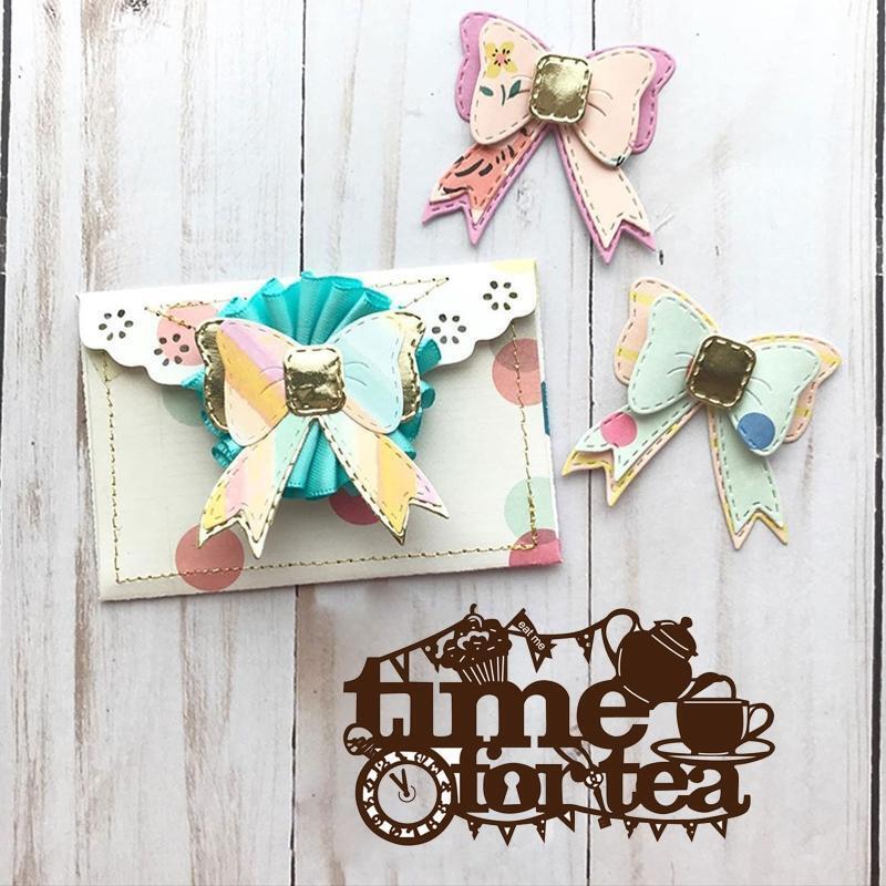 Time for Tea Letters Bunting Metal Cutting Dies Stencil DIY Embossing Template