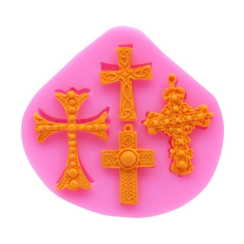 3Pcs Cross Shape Cake Fondant Mold Silicone  Chocolate Mold Decoration Supplies