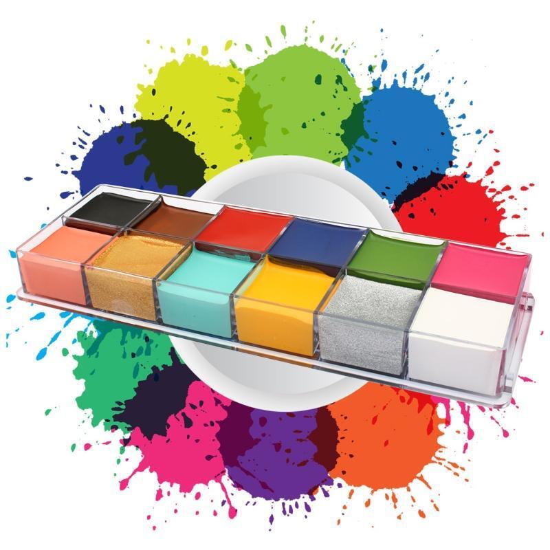 12 Colors Face Body Painting Art Non Toxic Safe Oil Paint Halloween Party Fancy