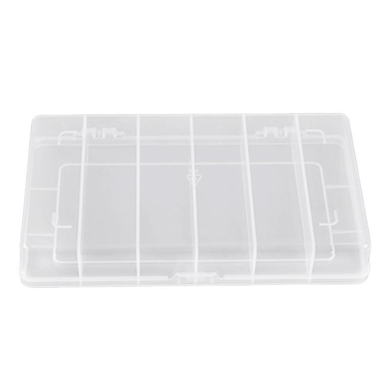 Portable 6 Grids Compartment Plastic Storage Box Practical Toolbox Transparent