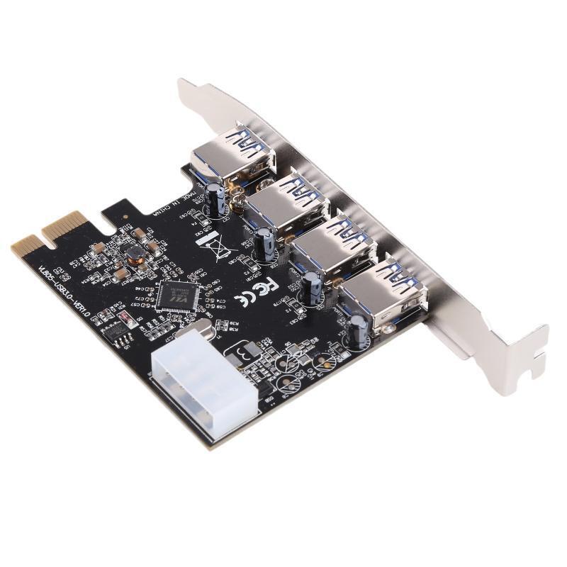 4 Ports USB 3.0 Super Fast PCI Express (PCIe) Expansion Card for Windows Server