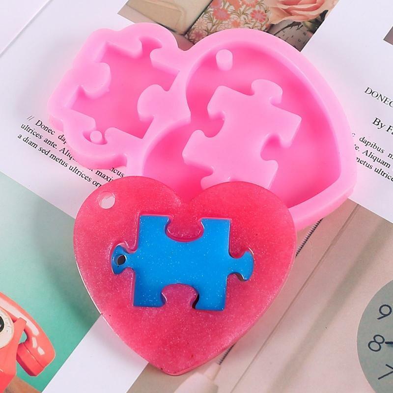 Casting Mold Heart Puzzle Shape DIY Crafts Jewelry Casting Tool Handmade Craft
