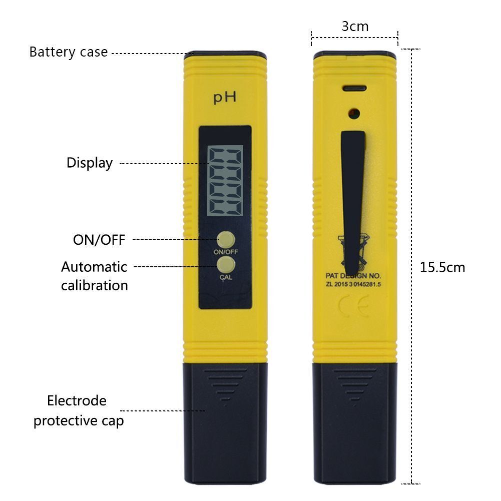 Pool Hydroponics Test PH Tester Pen PH Meter Tester Water Monitor LCD Digital