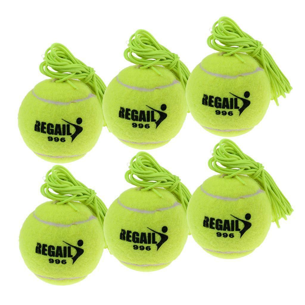 6x Durable Tennis Ball with Cord Tennis  Replacement Practice