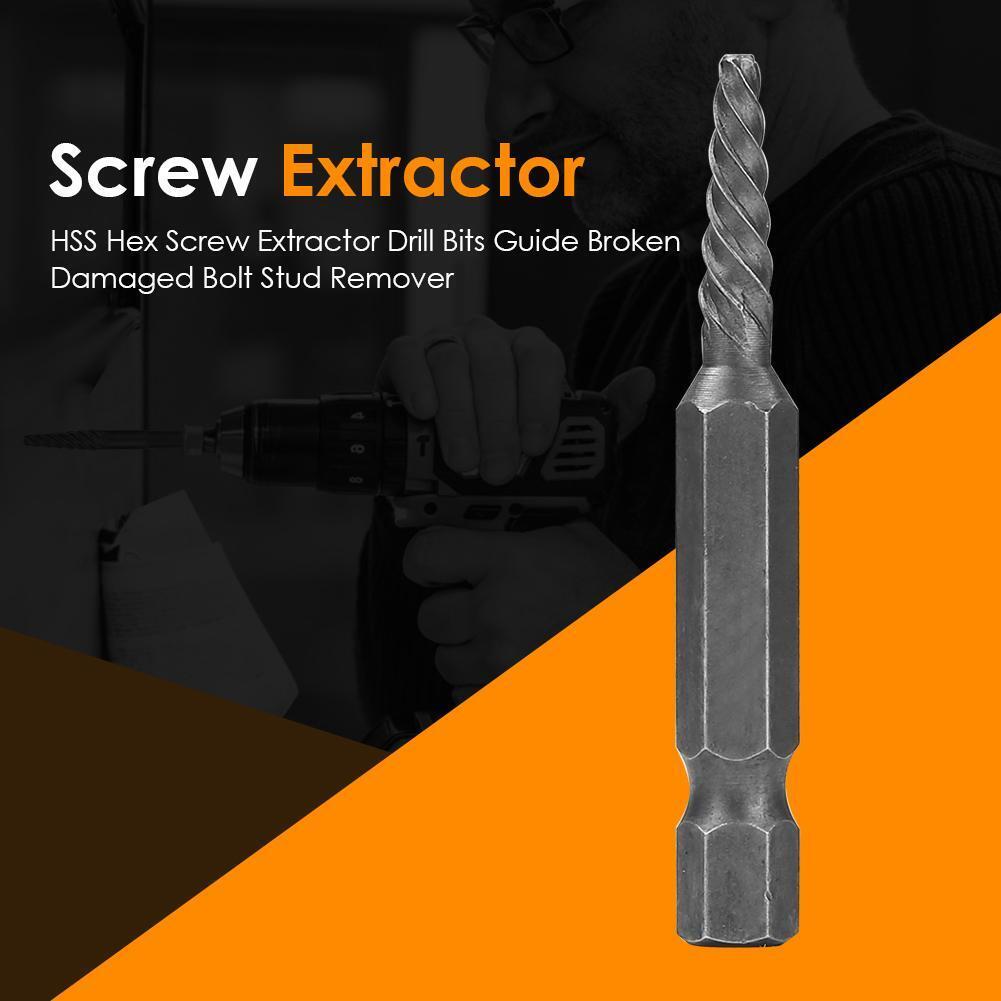 HSS Screw Extractor Drill Bits Guide Broken Damaged Bolt Stud Remover (4)