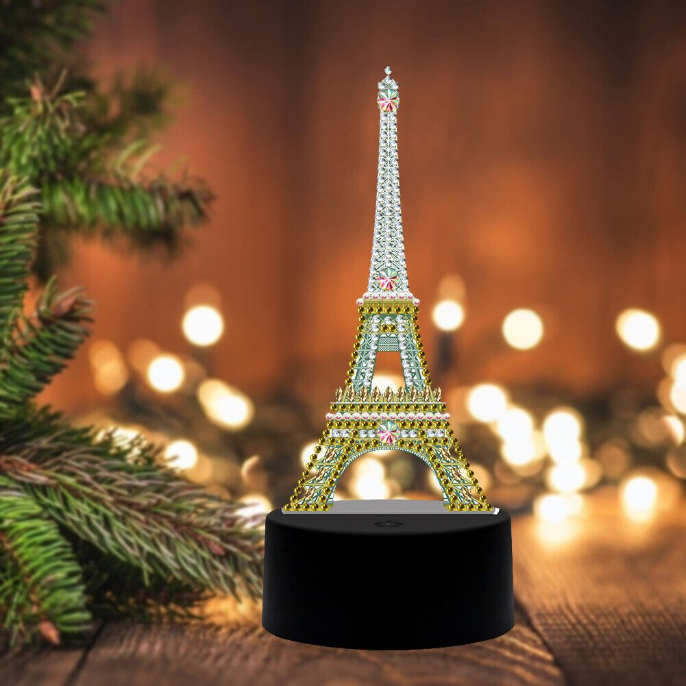 DIY Diamond Painting LED Light Iron Tower Embroidery Night Lamp Home Decor