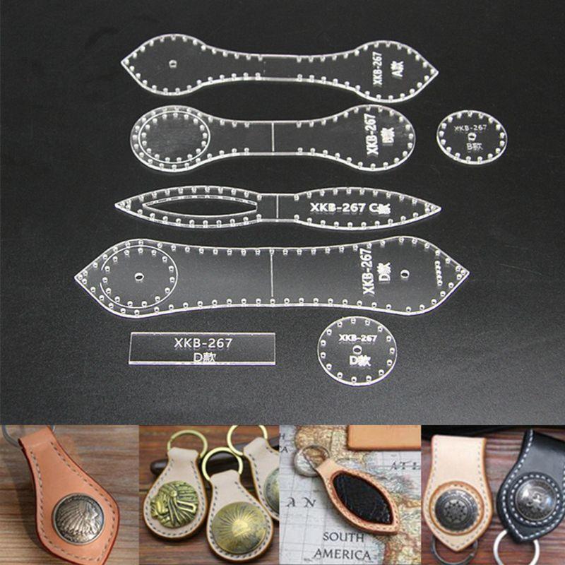4Type Acrylic Template Clear Acrylic Patter Stencil for Leather Pattern Making