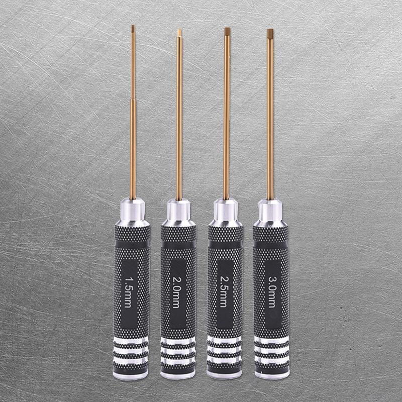 4-Pack Hex Screw Driver Set 1.5mm 2.0mm 2.5mm 3.0mm Allen Wrench Key Screwdriver