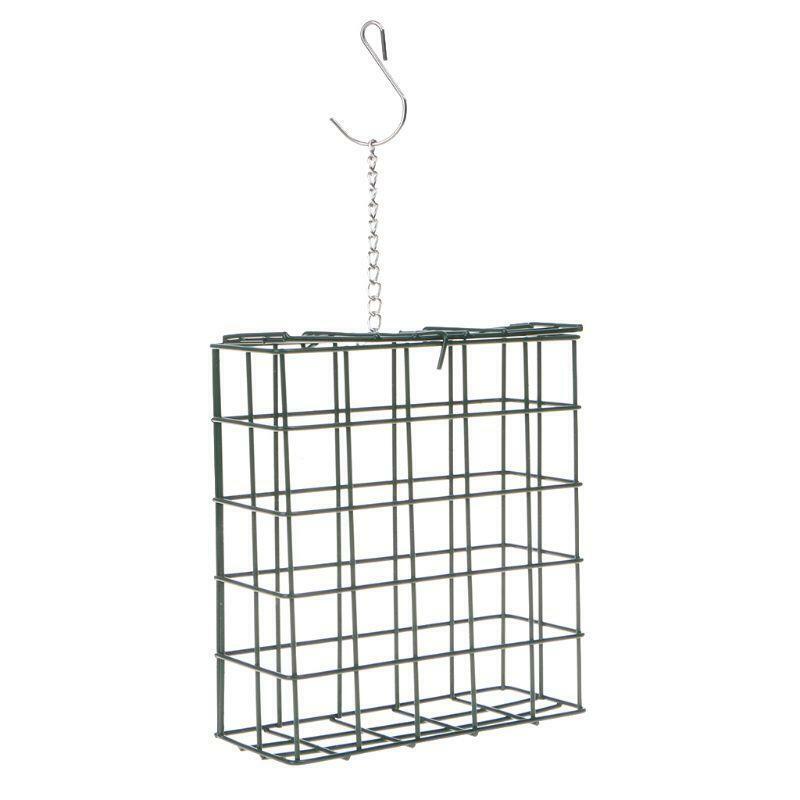 Bird Feeder Green Cube Cage Food Container Outdoor Wild Birds Parrot Feeding